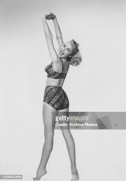 American actress Janet Leigh in a bikini, 1951.