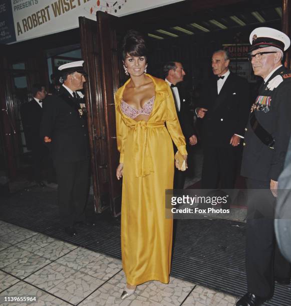 Israeli actress Daliah Lavi attends the premiere of the Robert Wise film 'Star!' at the Dominion Theatre in London, 18th July 1968.