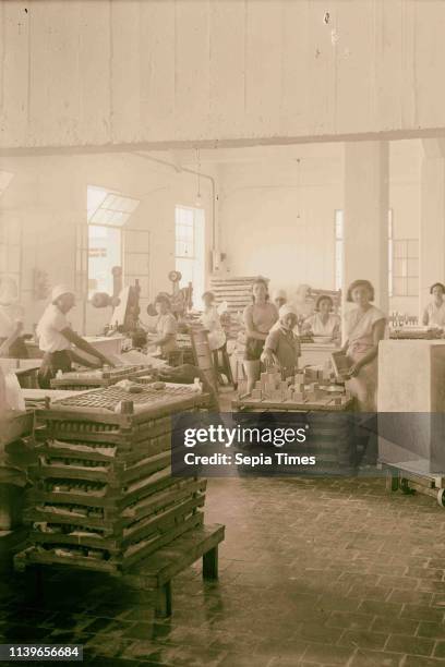 Zionist activities around Haifa. Haifa. Palestine oil industry 'Shemen' Ltd. Showing the soap works. 1920, Israel, Haifa