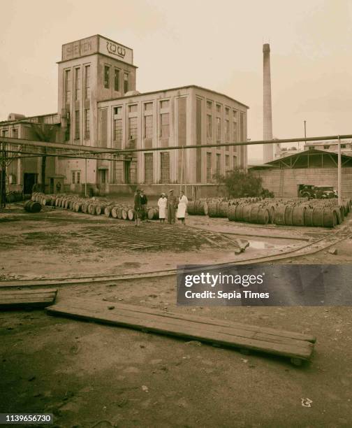 Zionist activities around Haifa. Haifa. Palestine oil industry 'Shemen' Ltd. General view of works. 1920, Israel, Haifa