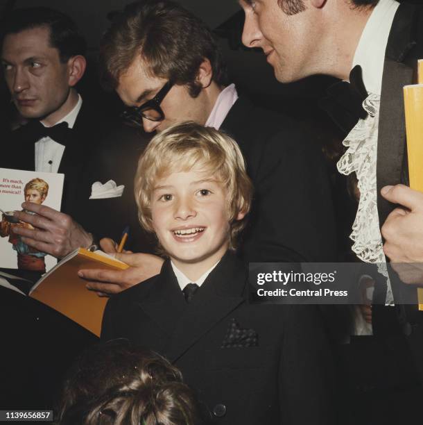 English child actor Mark Lester attends the UK premiere of the musical film 'Oliver!' in which he plays the title role, September 1968.