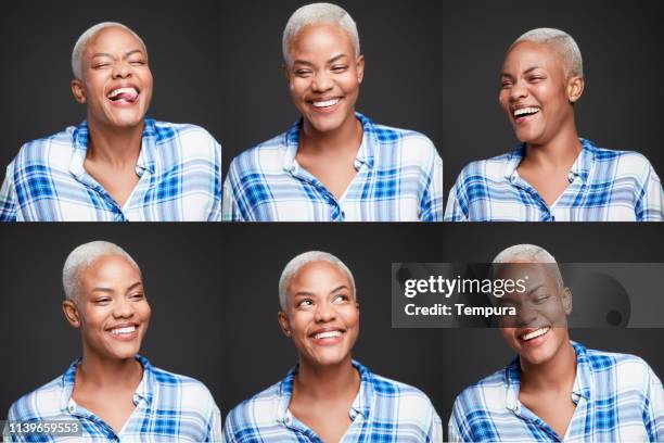 woman making and having a good time. - multiple images different expressions stock pictures, royalty-free photos & images