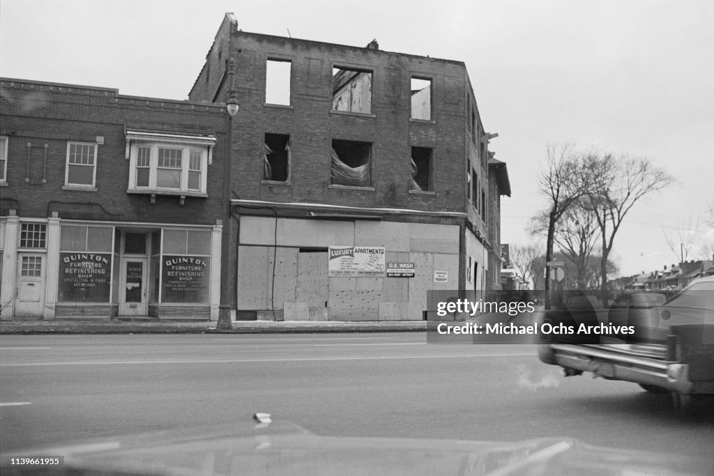 Detroit Riots 1968 Damage from the Detroit race riot of July 1967, still unrepaired in ...