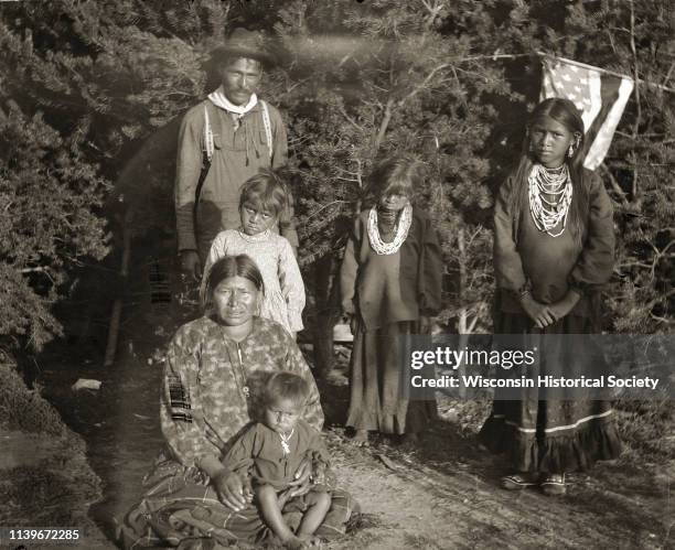 John Mike Jr , rear left, pictured with his family, Black River Falls, Wisconsin, 1901. Standing from left to right are daughters Ada Mike , Lizzie...