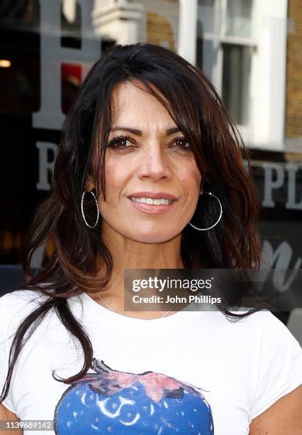 Jenny Powell attends the ""Celebs On The Ranch" screening party at the Jerusalem Bar & Kitchen on April 01, 2019 in London, England.