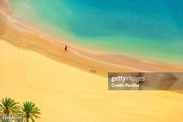 vista de una hermosa playa aérea view, tenerife, españa - isla de gran canaria fotografías e imágenes de stock