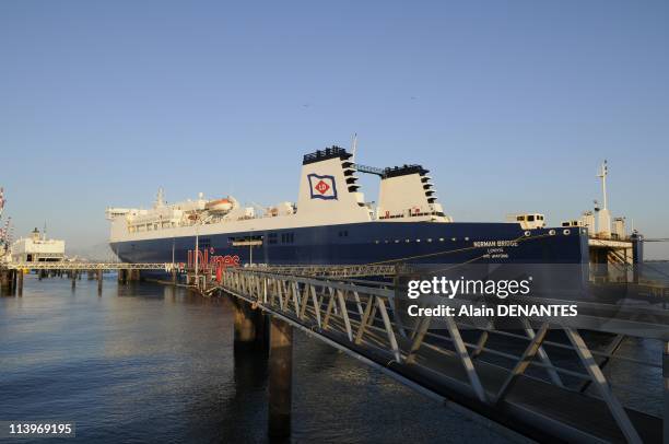 The new 'motorway of the sea' between France and Spain in Saint-Nazaire, France on September 20, 2010-The Motorway of the sea between the port of...