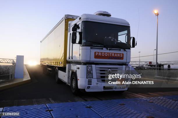 The new 'motorway of the sea' between France and Spain in Saint-Nazaire, France on September 20, 2010-The Motorway of the sea between the port of...