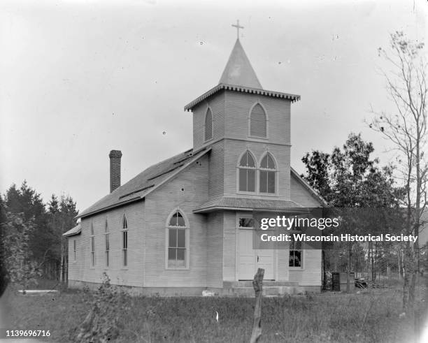 Front view of Baptist Church, Black River Falls, Wisconsin, 1890.