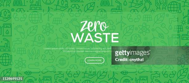 illustrazioni stock, clip art, cartoni animati e icone di tendenza di design del modello zero rifiuti - conservazione ambientale