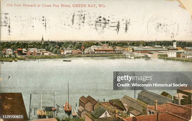 View of the Fox River near the site of Fort Howard, Green Bay, Wisconsin, 1909.