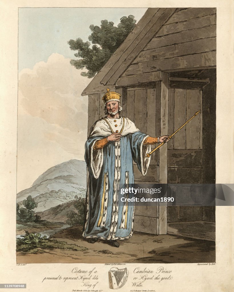 Ancient costume of a Cambrian Prince, Hywel Dda