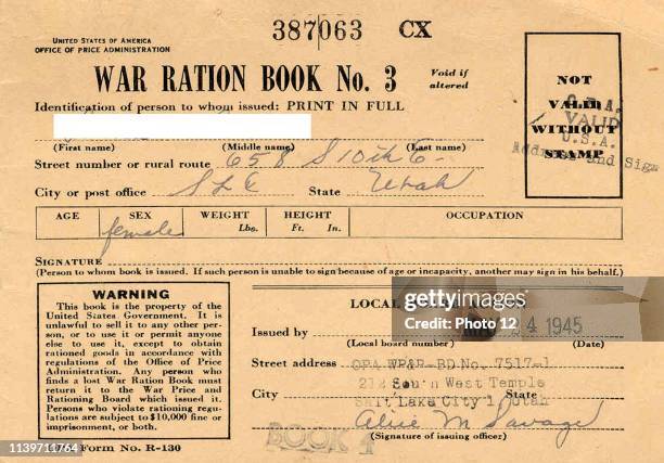 Us Ration Books War Ration Photos and Premium High Res Pictures - Getty Images