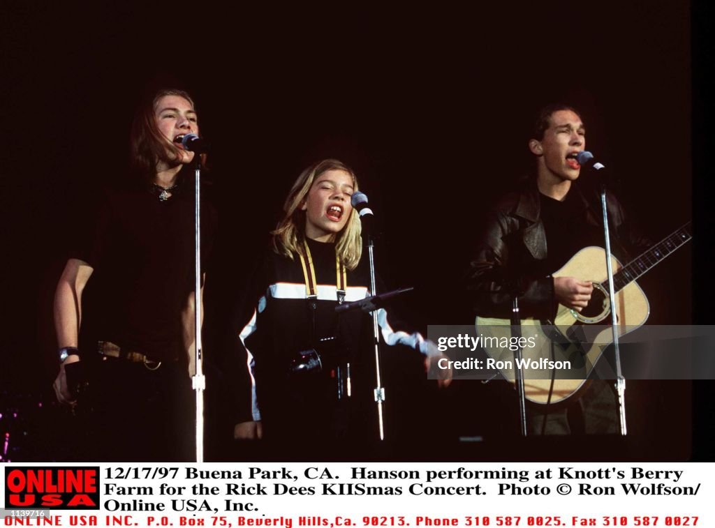 12/17/97 Buena Park, CA. Hansen performing at Knotts Berry Farm for the Rick Dees KIISmas Concert.