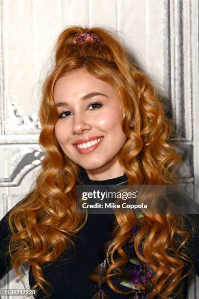 Singer Haley Reinhart visits Build Studio on April 01, 2019 in New York City.