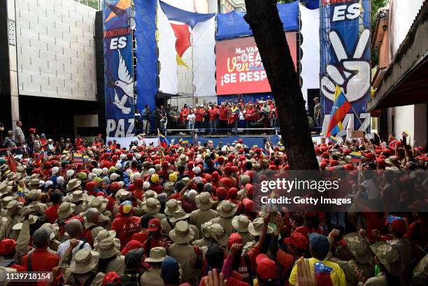 Venezuela's National Constituent Assembly President Diosdado Cabello and Venezuelan Foreign Minister Jorge Arreaza , during a demonstration to back...