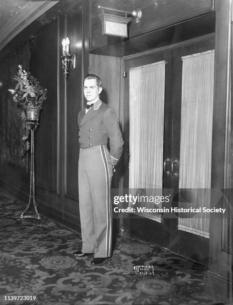 Orpheum Theatre usher, Rolland W Hamelin, who had recently received an appointment to West Point, Madison, Wisconsin, 1936.