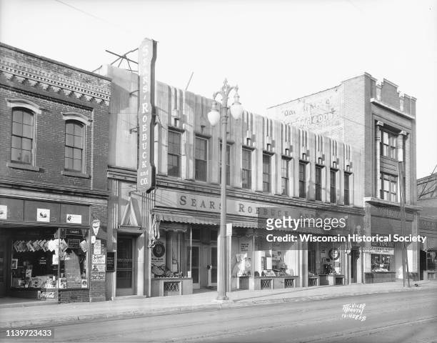 The Sears, Roebuck and Company store, 313 State Street, Madison, Wisconsin, May 5, 1934. The building, built in 1927, is Art Deco style with a...