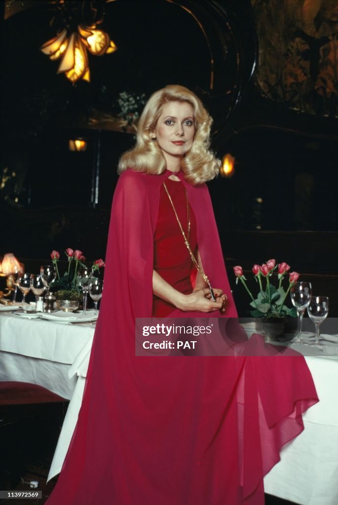 French Actress Catherine Deneuve at Maxim s In Paris, France On December 31, 1973-