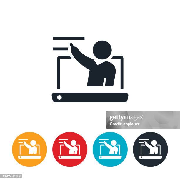 online training icon - professor computer stock illustrations