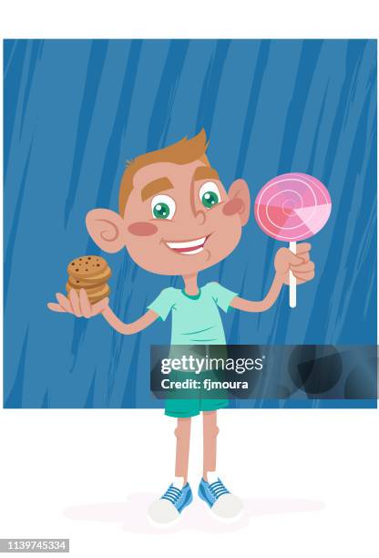bad food for children - eating dinner alone stock illustrations