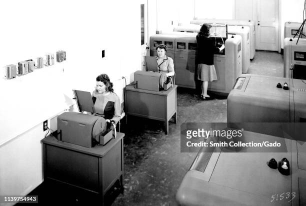Photograph of the women employed in the computer department at NASA Langley Research Center, Hampton, Virginia, 1947. Image courtesy National...