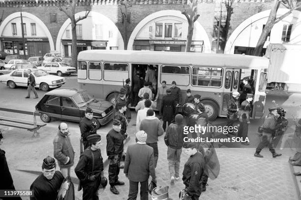 Paris: police raid at "Ilot Chalon" In Paris, France On February 14, 1984.