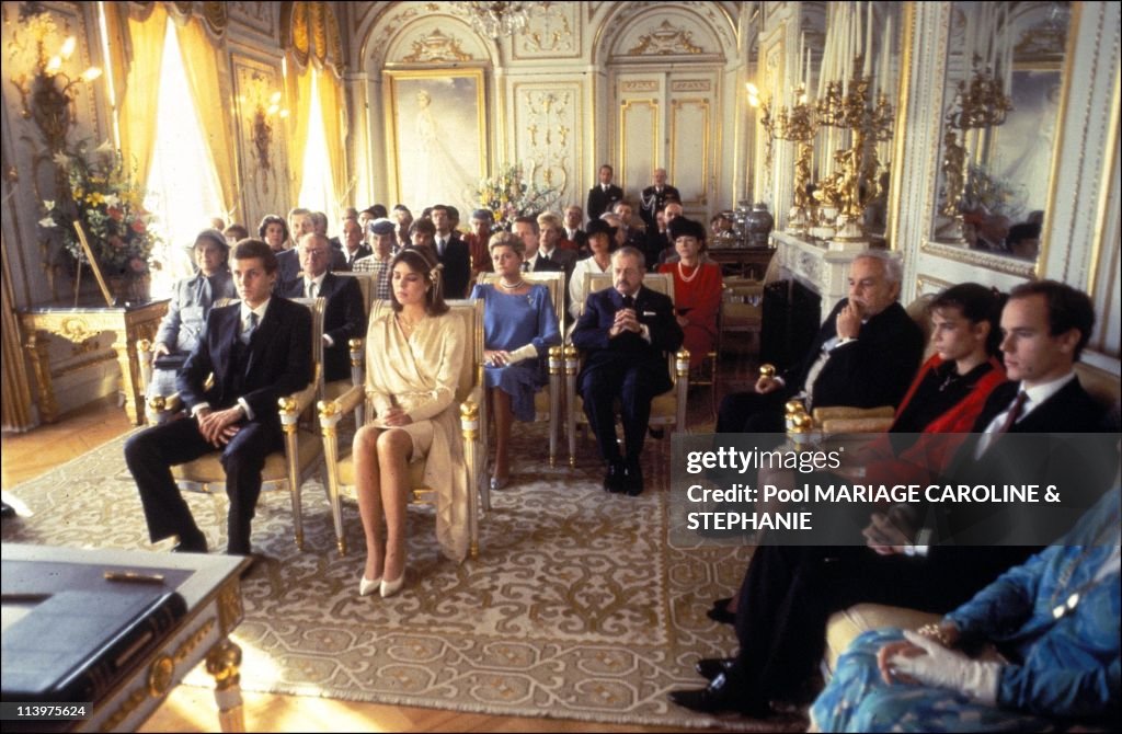 Wedding of Caroline de Monaco and Stefano Casiraghi In Monaco city, Monaco On December 29, 1983-