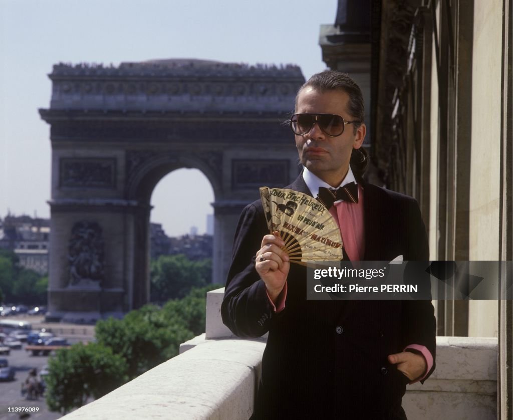 Karl Lagerfeld, portraits In Paris, France In January 1983-