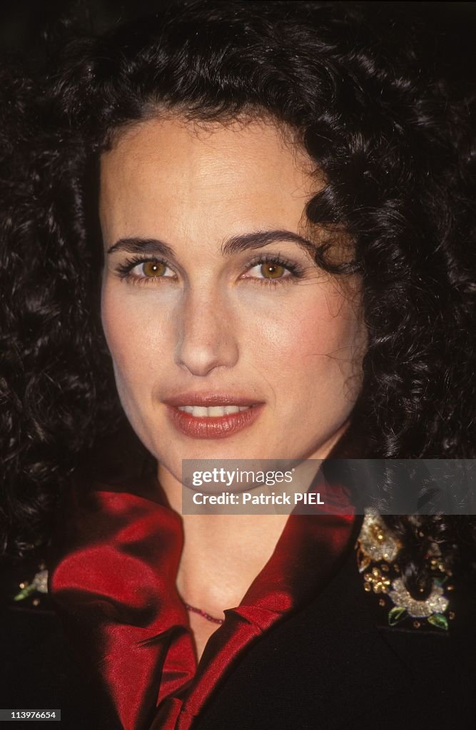 Actress Andie MacDowell presents film "Groundhog day" In Hamburg, Germany On April 28, 1993-