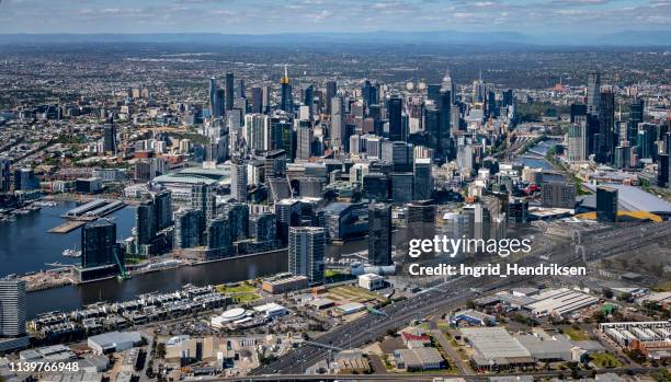 australian aerial views - melbourne aerial view stock pictures, royalty-free photos & images