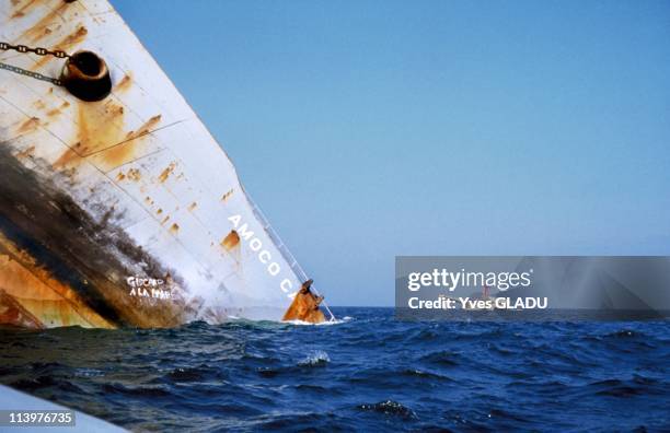 Amoco Cadiz wreck fifteen years after the sinking in France in March, 1978.