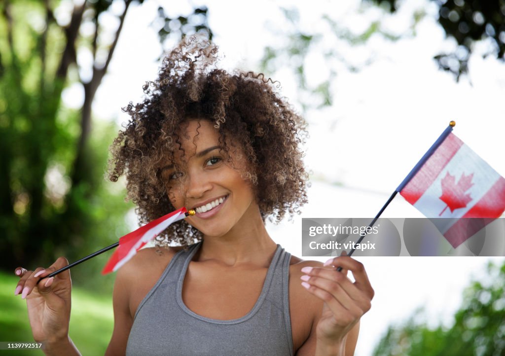 Young Proud Canadian Woman