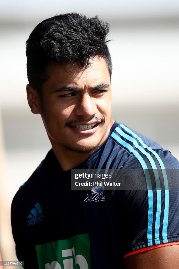 Rob Tanielu Tanielu Tele'a of the Blues during the Blues Super Rugby training ...
