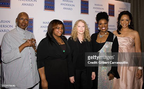 Judith Jamison, former artistic director of Alvin Ailey American Dance Theater, Quincy Farrow, Mia Farrow, soprano Angela Brown and Pamela Browner...