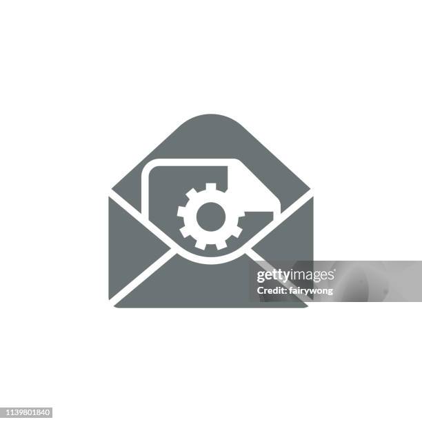 mail icon - selective focus office stock illustrations