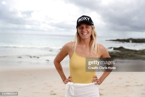 Stephanie Gilmore poses ahead of the 2019 Quiksilver Pro and Boost Mobile Pro Gold Coast media opportunity on April 02, 2019 in Gold Coast, Australia.