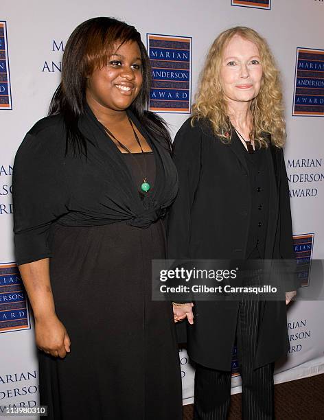 Mia Farrow and daughter Quincy Farrow attend the 2011 Marian Anderson award gala honoring Mia Farrow at the Kimmel Center for the Performing Arts on...
