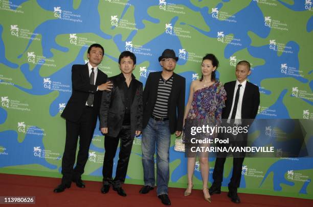 64th Venice Film Festival. Photo call of the Japanese movie Sad Vacation In Venice, Italy On August 31, 2007-Director Shinji Aoyama and his wife...