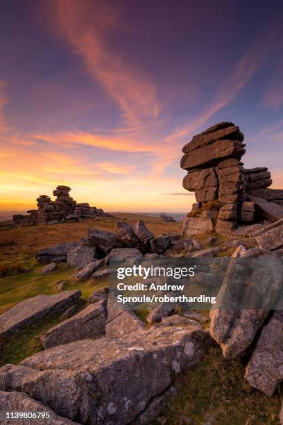 Back Tor Sunset Great Staple Tor On Dartmoor Photos and Premium High Res Pictures ...