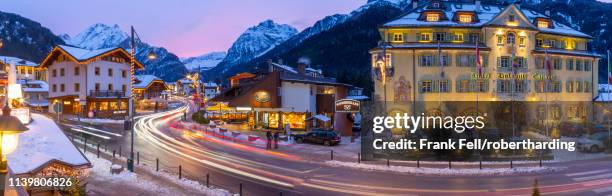 panorama of canazie during winter in italy, europe - winter town stock pictures, royalty-free photos & images
