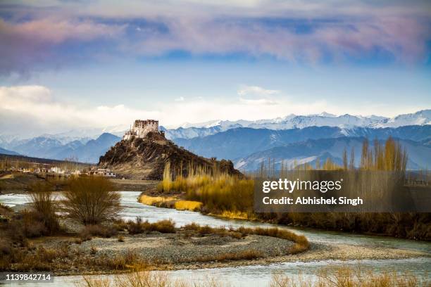 stakna monastery in leh city of ladakh region in india - leh district stock-fotos und bilder