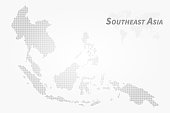Southeast asia map . High detail dot design  . Vector
