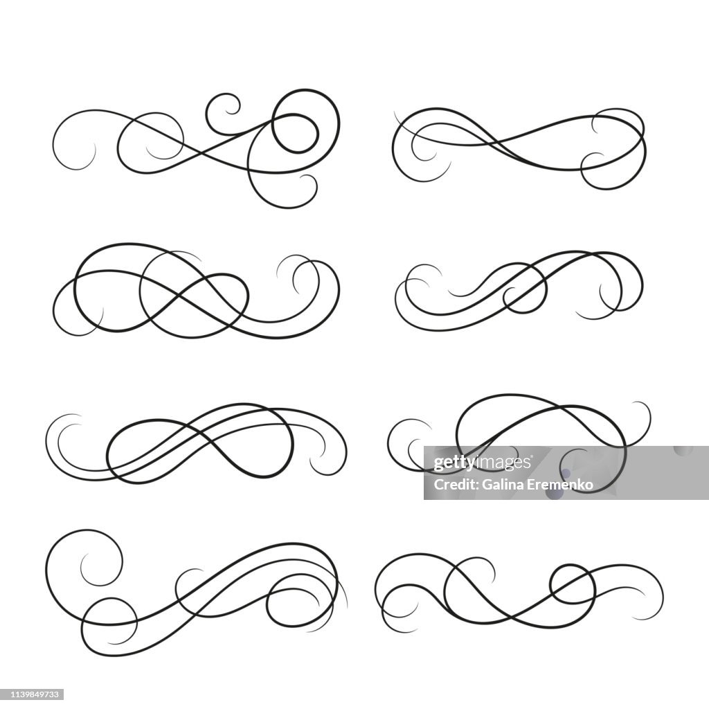 Scrows Design Set Of Curls And Scrolls For Design High-Res Vector Graphic - Getty Images