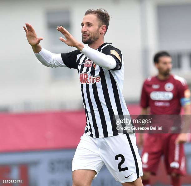 Nahuel Valentini of Ascoli Calcio 1898 FC celebrates after scoring the opening goal during the Serie B match between Cittadella and Ascoli Calcio...