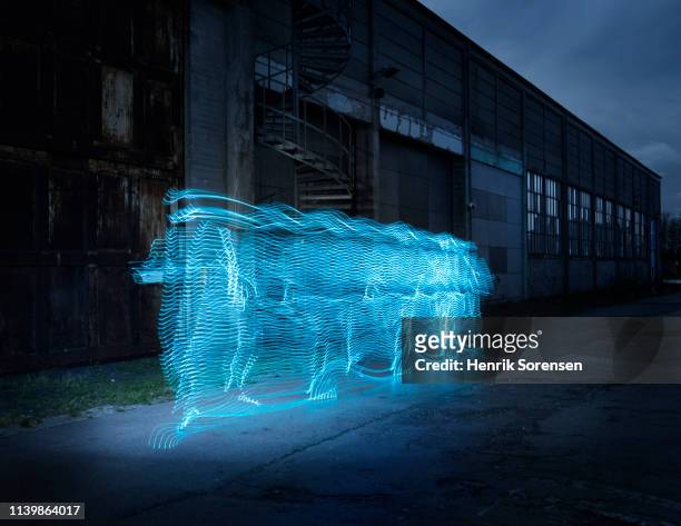 urban lighttrace figure - urgency abstract stock pictures, royalty-free photos & images