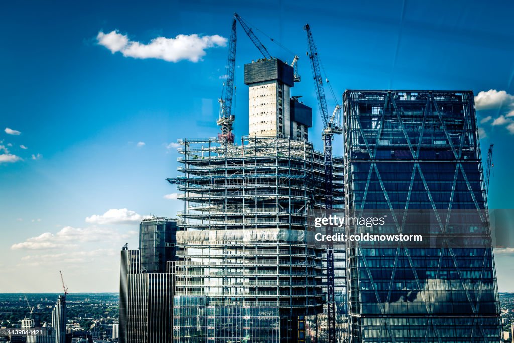 Construction site and development in the city