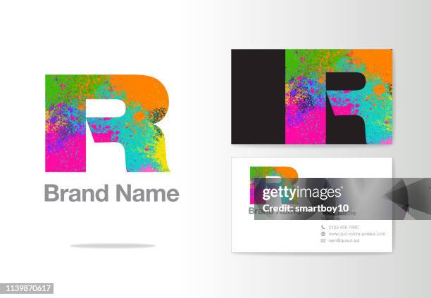 brief r kreatives design oder corporate identity - letter r stock-grafiken, -clipart, -cartoons und -symbole