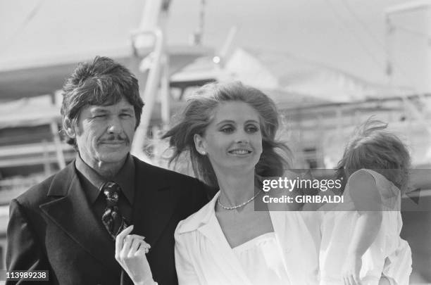 Cannes Film Festival In Cannes, France On May 26, 1973-Charles Bronson, his wife Jill Ireland and their daughter Zuleika.