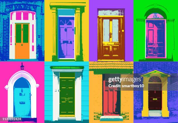 ilustraciones, imágenes clip art, dibujos animados e iconos de stock de puertas delanteras - propietario de vivienda para alquilar